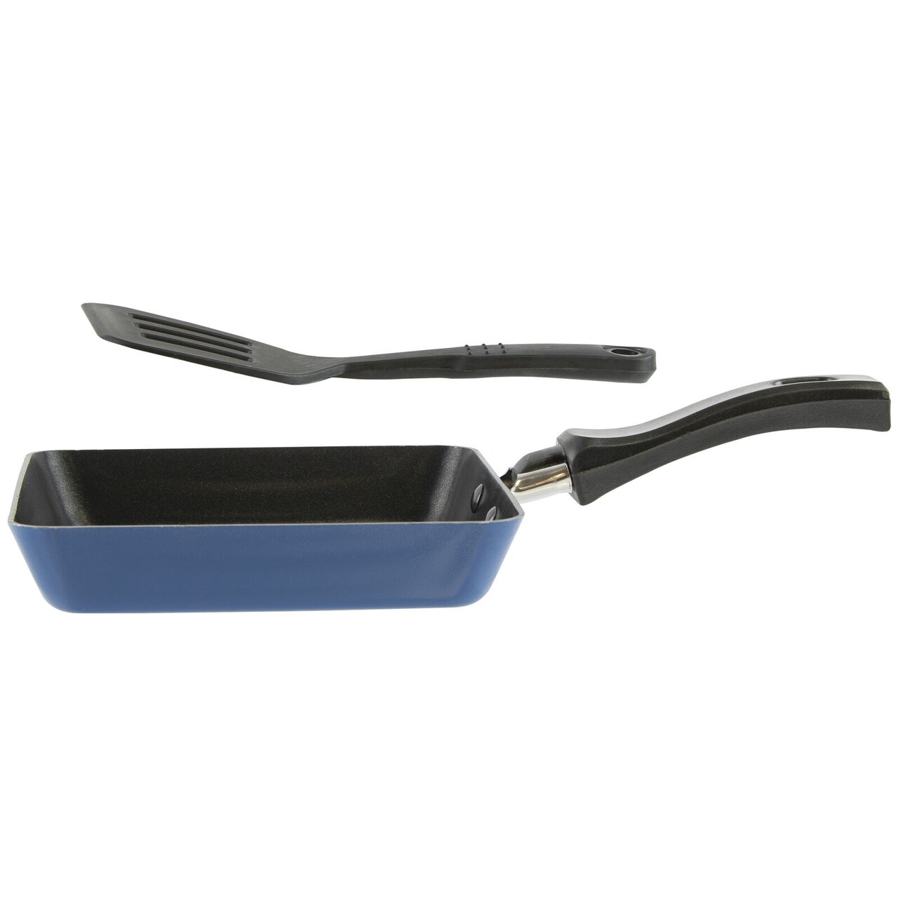 Gold Coast 6" Non-Stick Mini Blue Frying Pan with Bonus 8" Spatula.